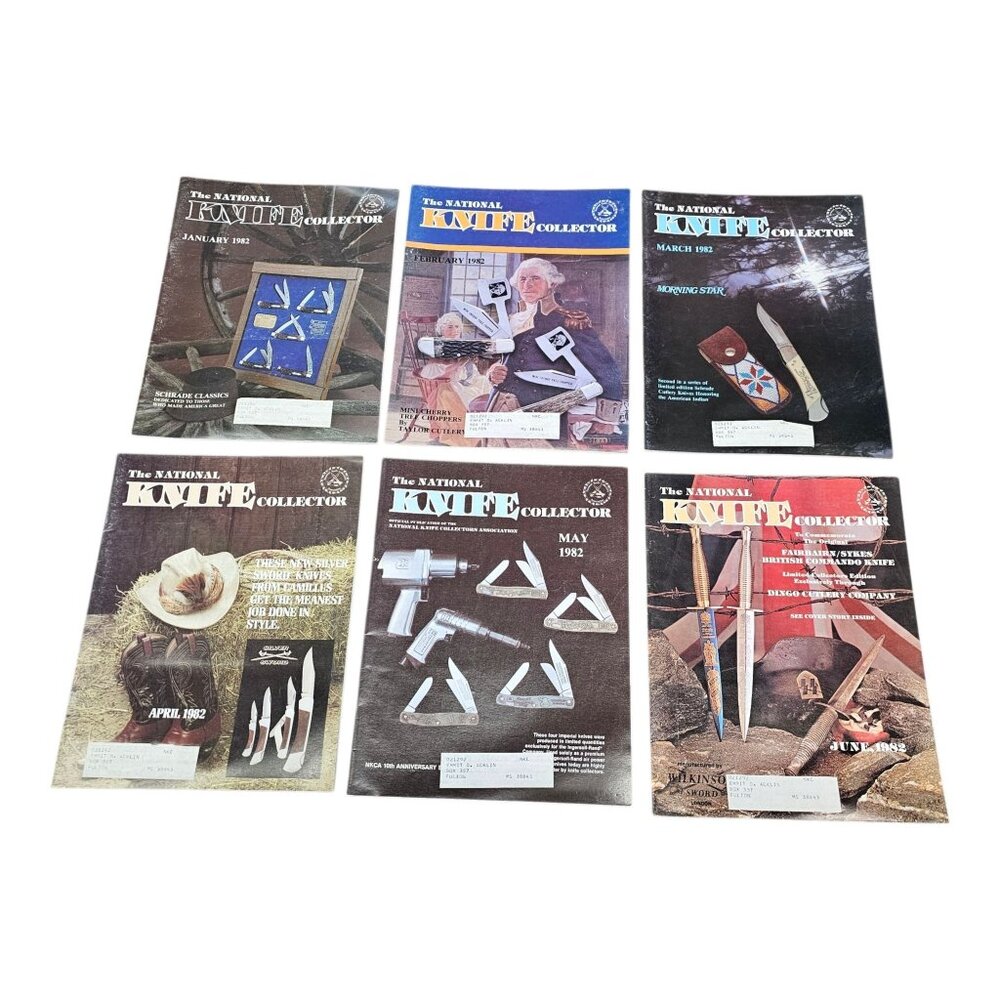 National Knife Collector Magazines 6 Lot Jan Feb Mar April May June Vintage 1982